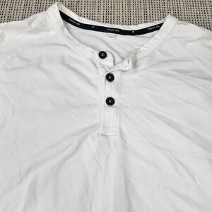 Public Rec Shirt Mens XL White Long Sleeve Henley Jersey Casual Soft Athletic